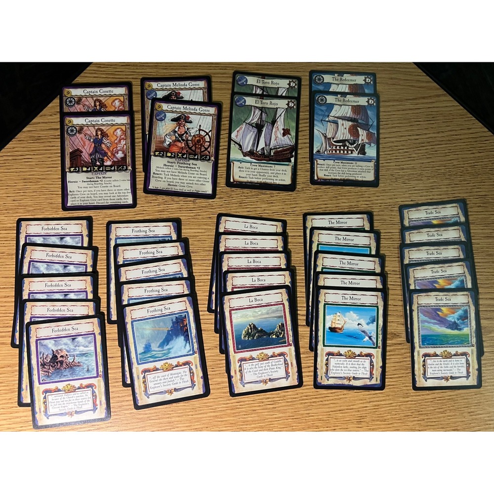7th Sea CCG 263 Card Lot AEG TCG Horizon's Edge Mixed Set With 3 Deck Boxes